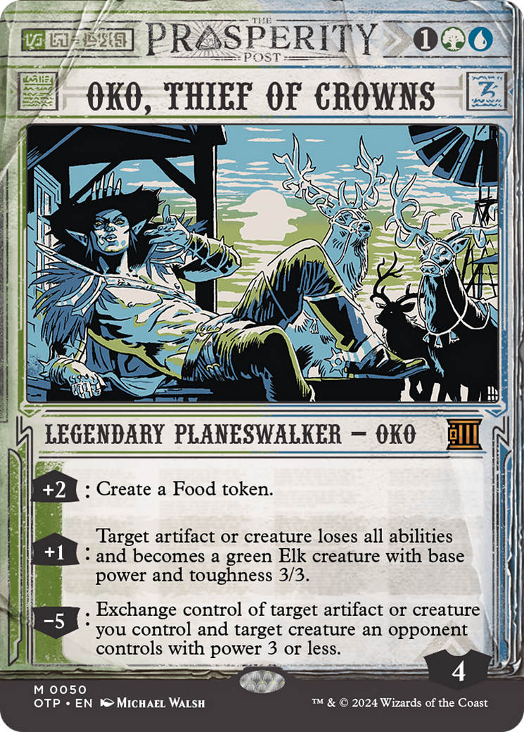 Oko, Thief of Crowns (OTP-050) [Breaking News] (Showcase) (Borderless) Foil MTG Single Wizards of the Coast
