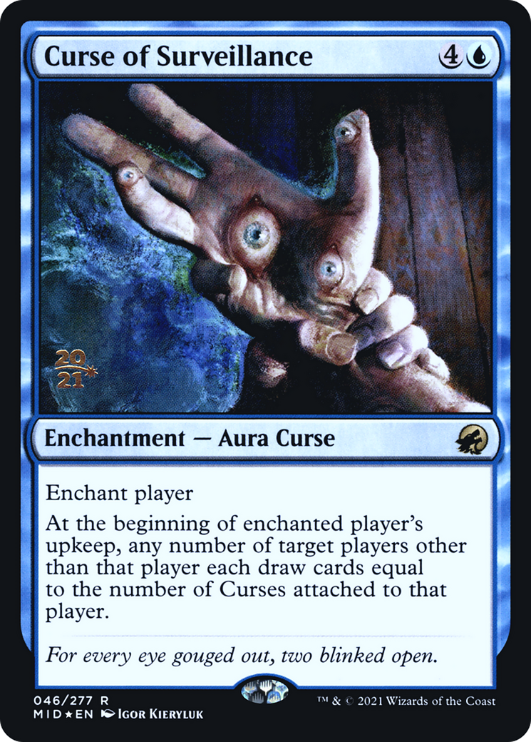 Curse of Surveillance (PRE-046) [Innistrad: Midnight Hunt Promos] Foil MTG Single Wizards of the Coast