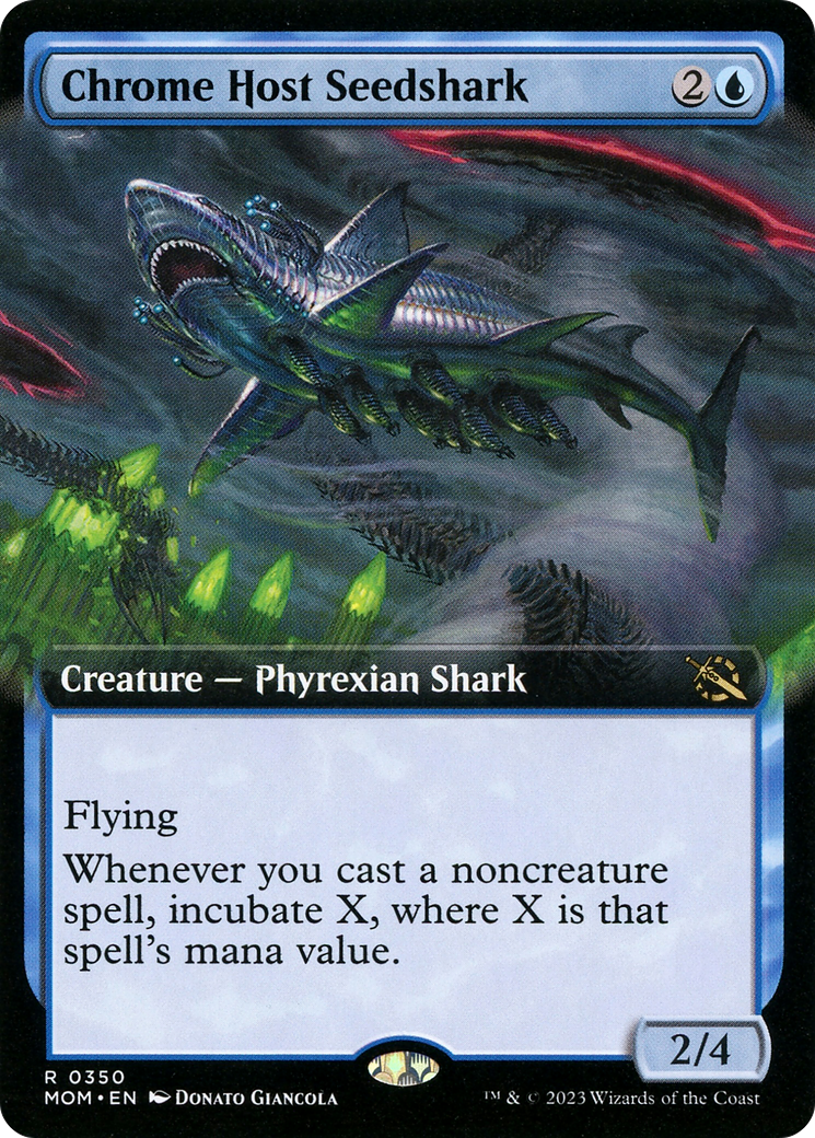 Chrome Host Seedshark (MOM-350) [March of the Machine] (Extended Art) Foil MTG Single Wizards of the Coast