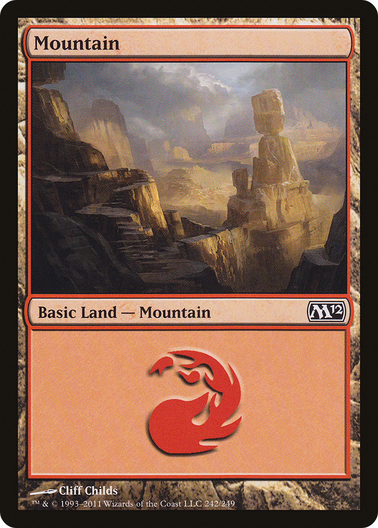 Mountain (242) (M12-242) [Magic 2012] Foil MTG Single Wizards of the Coast