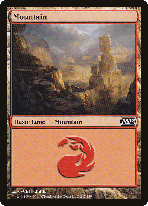 Mountain (242) (M12-242) [Magic 2012] Foil MTG Single Wizards of the Coast