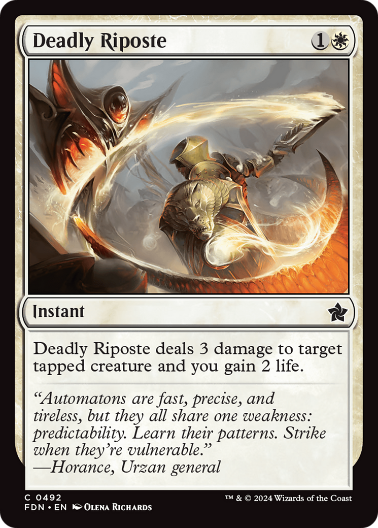 Deadly Riposte (FDN-492) [Foundations] MTG Single Wizards of the Coast