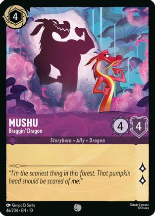 Mushu - Braggin' Dragon (46/204) [Whispers in the Well] Cold Foil Lorcana Single Disney