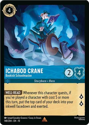 Ichabod Crane - Bookish Schoolmaster (148/204) [Whispers in the Well] Cold Foil Lorcana Single Disney