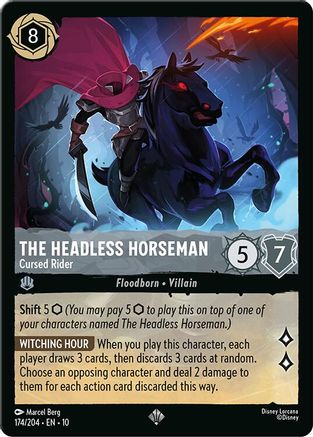 The Headless Horseman - Cursed Rider (174/204) [Whispers in the Well] Cold Foil Lorcana Single Disney