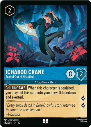 Ichabod Crane - Scared Out of His Mind (152/204) [Whispers in the Well] Cold Foil Lorcana Single Disney