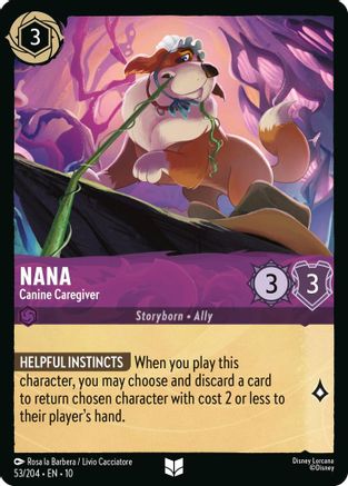 Nana - Canine Caregiver (53/204) [Whispers in the Well] Cold Foil Lorcana Single Disney
