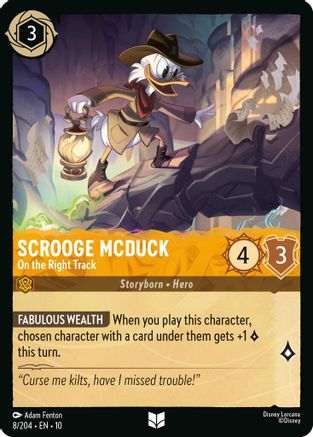 Scrooge McDuck - On the Right Track (8/204) [Whispers in the Well] Cold Foil Lorcana Single Disney