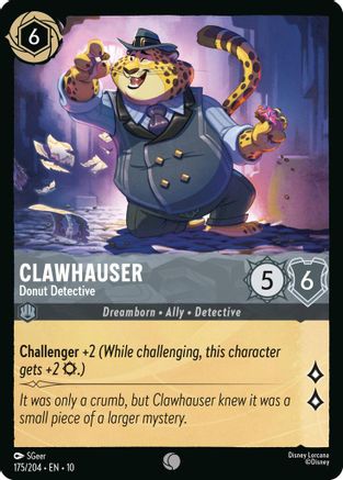 Clawhauser - Donut Detective (175/204) [Whispers in the Well] Cold Foil Lorcana Single Disney