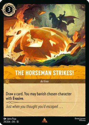 The Horseman Strikes! (29/204) [Whispers in the Well] Cold Foil Lorcana Single Disney