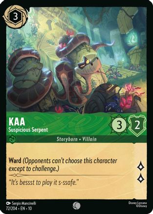Kaa - Suspicious Serpent (72/204) [Whispers in the Well] Cold Foil Lorcana Single Disney