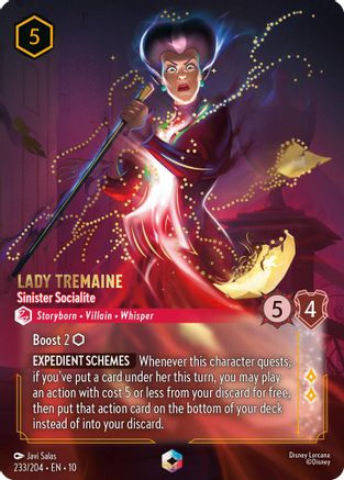 Lady Tremaine - Sinister Socialite (Enchanted) (233/204) [Whispers in the Well] Holofoil Lorcana Single Disney