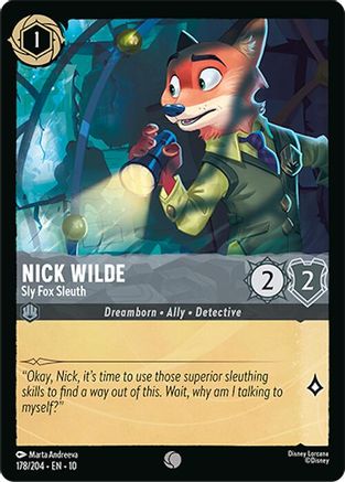 Nick Wilde - Sly Fox Sleuth (178/204) [Whispers in the Well] Lorcana Single Disney
