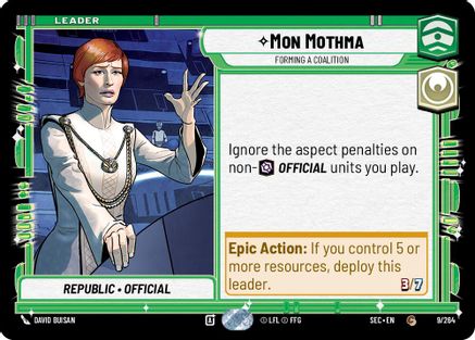 Mon Mothma - Forming a Coalition (9/264) [Secrets of Power] Star Wars: Unlimited Single Disney