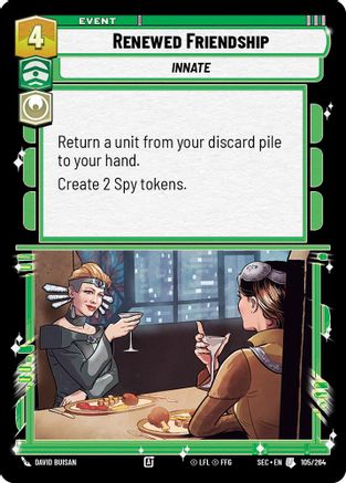 Renewed Friendship (105/264) [Secrets of Power] Star Wars: Unlimited Single Disney