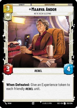 Maarva Andor - We've Been Sleeping (252/264) [Secrets of Power] Star Wars: Unlimited Single Disney