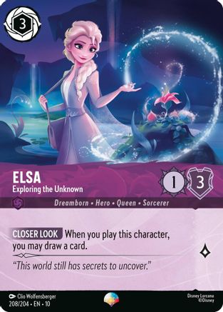 Elsa - Exploring the Unknown (Epic) (208/204) [Whispers in the Well] Holofoil Lorcana Single Disney