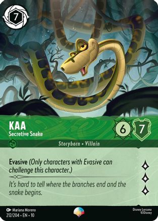 Kaa - Secretive Snake (Epic) (212/204) [Whispers in the Well] Holofoil Lorcana Single Disney