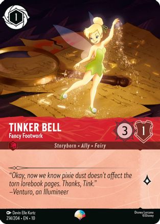 Tinker Bell - Fancy Footwork (Epic) (214/204) [Whispers in the Well] Holofoil Lorcana Single Disney