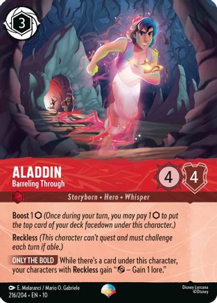Aladdin - Barreling Through (Epic) (216/204) [Whispers in the Well] Holofoil Lorcana Single Disney