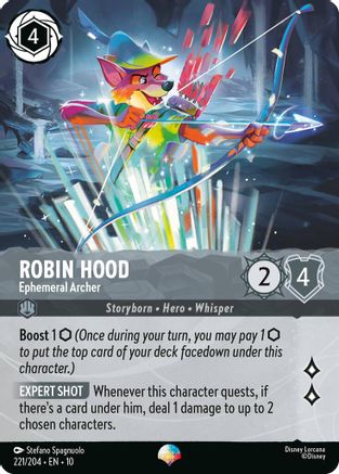 Robin Hood - Ephemeral Archer (Epic) (221/204) [Whispers in the Well] Holofoil Lorcana Single Disney