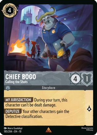 Chief Bogo - Calling the Shots (185/204) [Whispers in the Well] Cold Foil Lorcana Single Disney