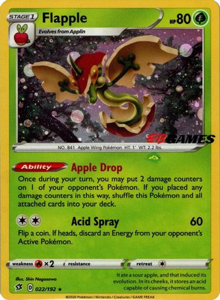 Flapple - 022/192 (EB Games Exclusive APAC) Holofoil [Misc: Cards & Products] Pokemon Single Pokémon