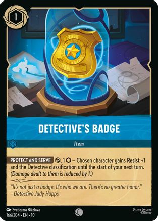 Detective's Badge (166/204) [Whispers in the Well] Cold Foil Lorcana Single Disney