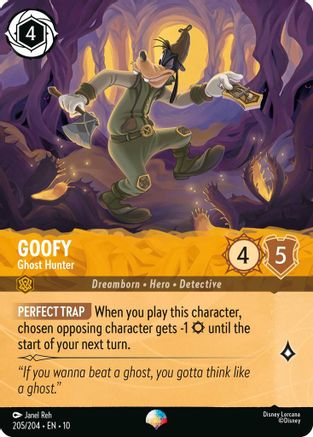Goofy - Ghost Hunter (Epic) (205/204) [Whispers in the Well] Holofoil Lorcana Single Disney