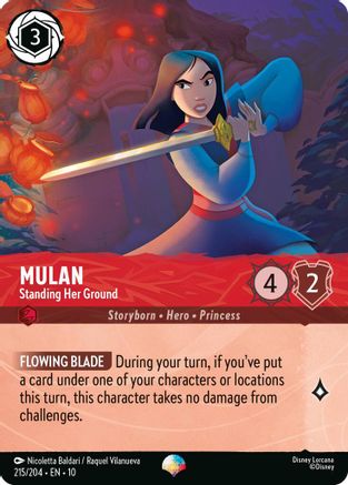 Mulan - Standing Her Ground (Epic) (215/204) [Whispers in the Well] Holofoil Lorcana Single Disney