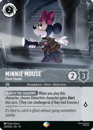 Minnie Mouse - Ghost Hunter (Epic) (220/204) [Whispers in the Well] Holofoil Lorcana Single Disney