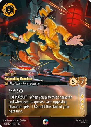 Goofy - Galumphing Gumshoe (Enchanted) (223/204) [Whispers in the Well] Holofoil Lorcana Single Disney