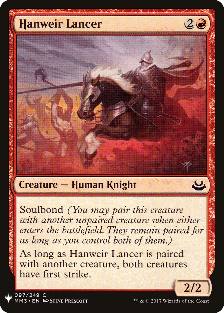 Hanweir Lancer (LIST-MM3-97) [Mystery Booster] The List MTG Single Wizards of the Coast