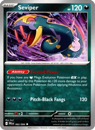 Seviper (62) Reverse Holofoil [ME02 Phantasmal Flames] Pokemon Single Pokémon