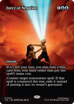 Force of Negation (Borderless) (TLE-013) [Avatar: The Last Airbender: Eternal-Legal] MTG Single Wizards of the Coast
