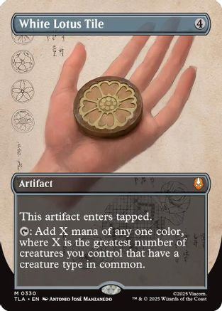 White Lotus Tile (Borderless) (TLA-330) [Avatar: The Last Airbender] Foil MTG Single Wizards of the Coast