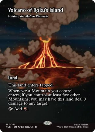 Volcano of Roku's Island - Valakut, the Molten Pinnacle (TLE-061) [Avatar: The Last Airbender: Eternal-Legal] Foil MTG Single Wizards of the Coast