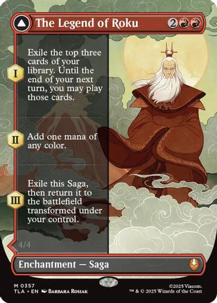 The Legend of Roku (Borderless) (TLA-357) [Avatar: The Last Airbender] Foil MTG Single Wizards of the Coast