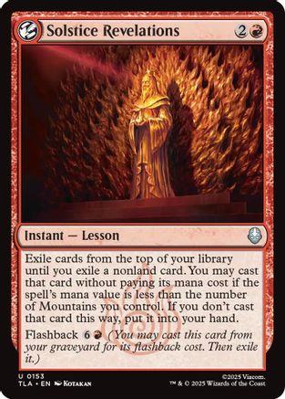 Solstice Revelations (TLA-153) [Avatar: The Last Airbender] Foil MTG Single Wizards of the Coast