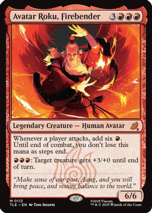 Avatar Roku, Firebender (TLE-112) [Avatar: The Last Airbender: Eternal-Legal] Foil MTG Single Wizards of the Coast