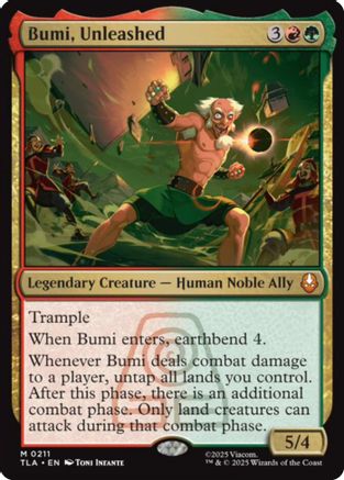 Bumi, Unleashed (TLA-211) [Avatar: The Last Airbender] Foil MTG Single Wizards of the Coast