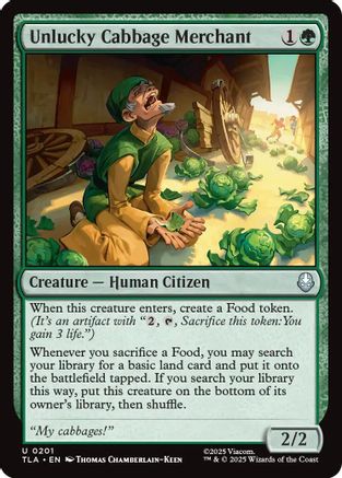 Unlucky Cabbage Merchant (TLA-201) [Avatar: The Last Airbender] Foil MTG Single Wizards of the Coast