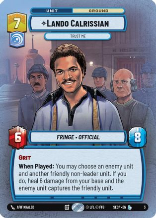 Lando Calrissian - Trust Me [Secrets of Power Weekly Play Promos] Star Wars: Unlimited Single Disney