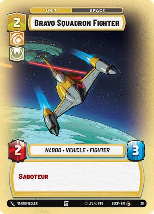 Bravo Squadron Fighter (Foil) [Secrets of Power Weekly Play Promos] Star Wars: Unlimited Single Disney