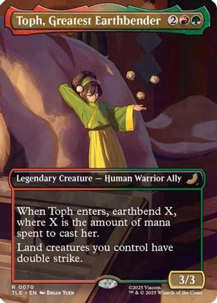 Toph, Greatest Earthbender (Borderless) (TLE-070) [Avatar: The Last Airbender: Eternal-Legal] Foil MTG Single Wizards of the Coast