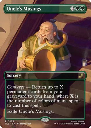 Uncle's Musings (Borderless) (TLE-073) [Avatar: The Last Airbender: Eternal-Legal] MTG Single Wizards of the Coast