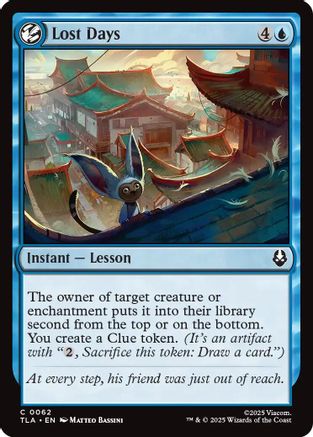 Lost Days (TLA-062) [Avatar: The Last Airbender] Foil MTG Single Wizards of the Coast