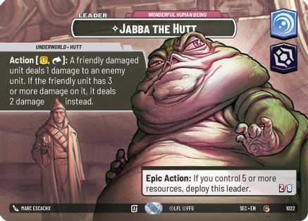 Jabba the Hutt - Wonderful Human Being (Showcase) (1022) [Secrets of Power] Foil Star Wars: Unlimited Single Disney