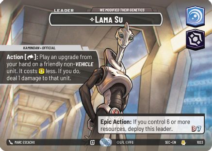 Lama Su - We Modified Their Genetics (Showcase) (1023) [Secrets of Power] Foil Star Wars: Unlimited Single Disney