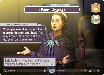 Padme Amidala - What Do You Have to Hide? (Showcase) (1036) [Secrets of Power] Foil Star Wars: Unlimited Single Disney